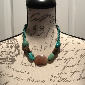 Handmade Turquoise and Tiger Eye Necklace